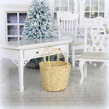 Dollhouse woven cane rattan carry basket