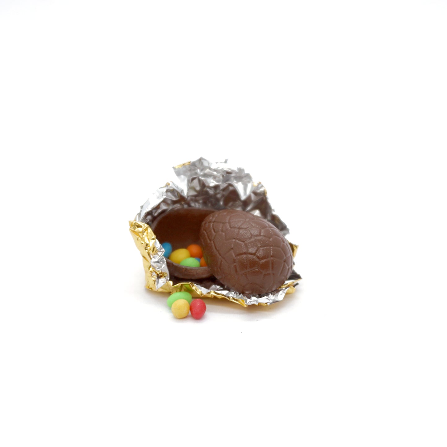 Breakable Easter Egg with Smarties and Gold Foil - Miniature