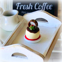 Dollhouse miniature dessert Chocolate Ring raspberry