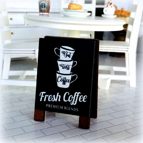 Dollhouse coffee shop billboard sign miniature