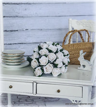 Dollhouse flowers florist bouquet white roses
