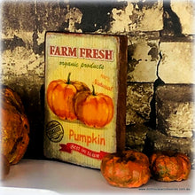 Dollhouse miniature sign fresh pumpkin