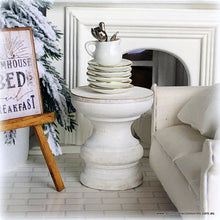 Dollhouse miniature white accent side table country modern farmhouse