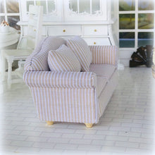 Dollhouse beige white neutral double two seater dollhouse sofa