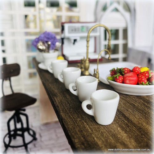 Dollhouse modern white mugs