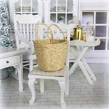 Dollhouse woven cane rattan carry basket