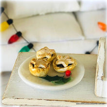Christmas Mince Pies on Plate - Miniature