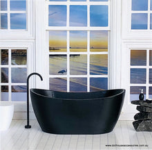 Modern Black Bath with Freestanding Tap - Miniature