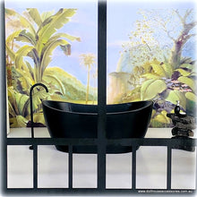 Modern Black Bath with Freestanding Tap - Miniature