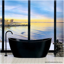 Modern Black Bath with Freestanding Tap - Miniature