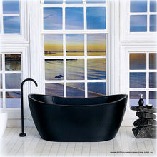 Modern Black Bath with Freestanding Tap - Miniature