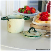 Dollhouse enamel chipped retro kitche pot