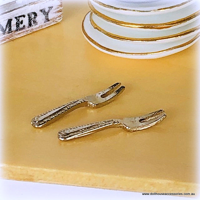 Dollhouse cocktail forks pair cutlery