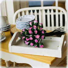 Dollhouse paper roses pink rosebuds florist bouquet