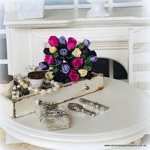 Pink White Purple Bouquet of 30 Paper Roses - Miniature