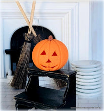 Dollhouse Halloween carved pumpkin jack o lantern