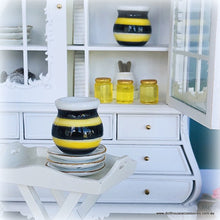 Dollhouse miniature honey pot black yellow