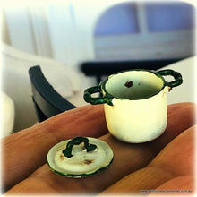 Dollhouse enamel chipped retro kitchen pot