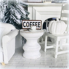 Dollhouse miniature white accent side table country modern farmhouse