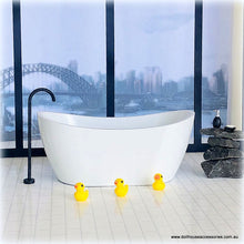 Modern White Bath with Freestanding Tap - Miniature