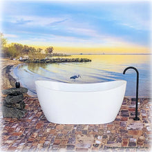 Dollhouse miniature modern white bathtub with standing faucet