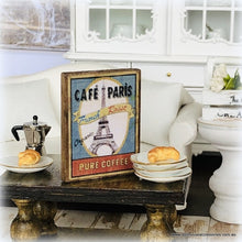 Dollhouse miniature cafe paris sign coffee