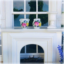 Dollhouse vases pink yellow floral