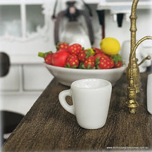 Modern White Mug and Saucer - Miniature