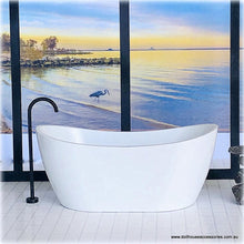 Modern White Bath with Freestanding Tap - Miniature