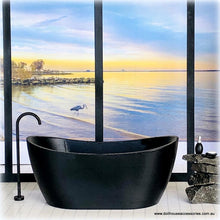 Modern Black Bath with Freestanding Tap - Miniature