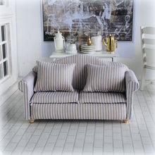 Dollhouse beige white neutral double two seater dollhouse sofa