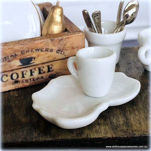 Dollhouse modern mug and saucer