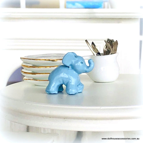 Blue Elephant Ornament - Miniature
