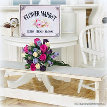Pink White Purple Bouquet of 30 Paper Roses - Miniature