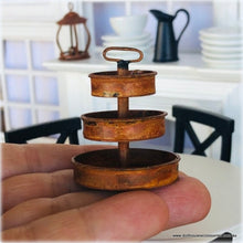 Dollhouse rustic tiered tray farmhouse miniature