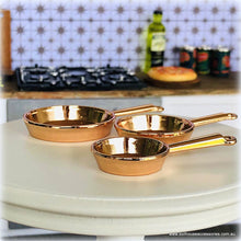 Set of 3 Saucepans - Copper - Miniature