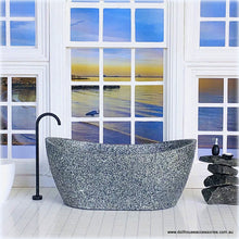 Modern Granite-Look Bath with Freestanding Tap - Miniature