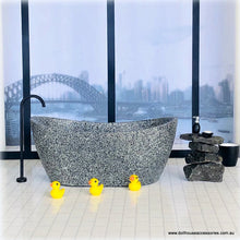 Modern Granite-Look Bath with Freestanding Tap - Miniature