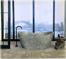 Modern Granite-Look Bath with Freestanding Tap - Miniature