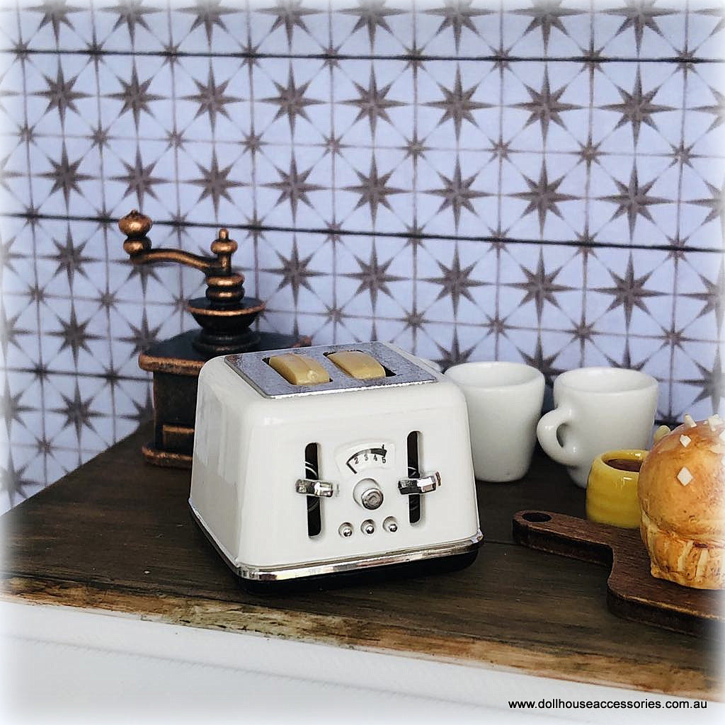Dollhouse modern toaster white