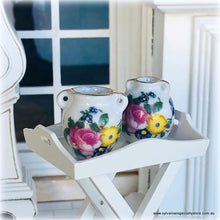 Dollhouse vases pink yellow floral
