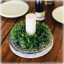 Dollhouse miniature candle in wreath
