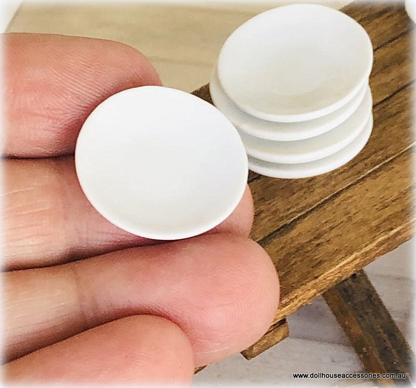 Small White Round Plate - 2.5 cm diameter - Miniature