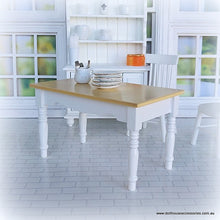 White and Pine Country Table  - Miniature