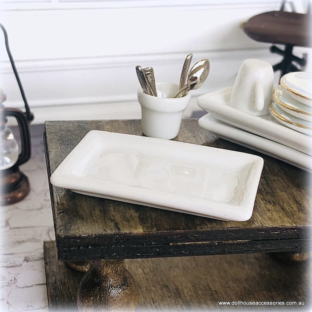 White Serving Platter - Rectangle - Miniature