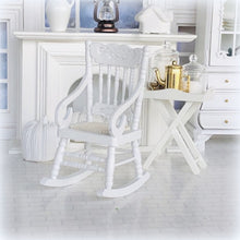 Dollhouse charming country rocking chair white