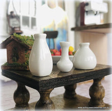 Dollhouse modern ornaments white vases set contemporary dollhouse