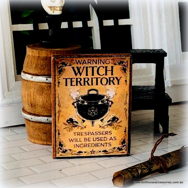 Sign - Witch Warning - Miniature