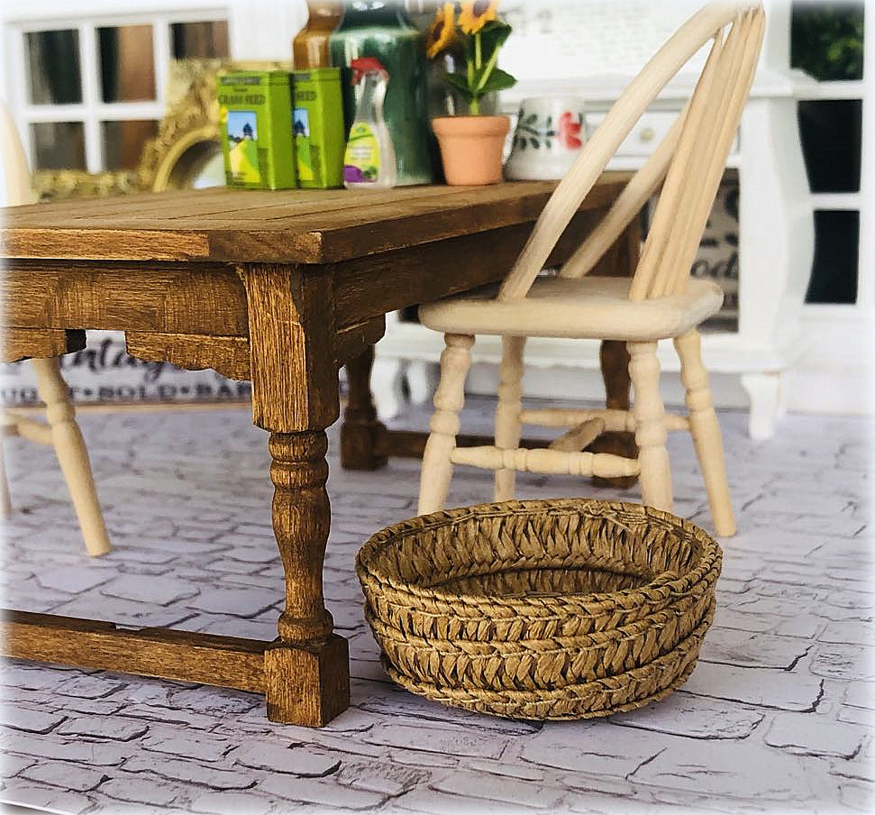 Round Woven Basket - Large - Miniature