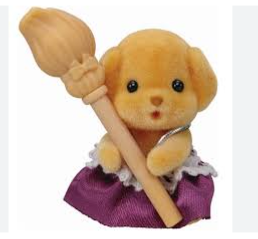 Sylvanian Families Poodle with Broomstick - Magical Series